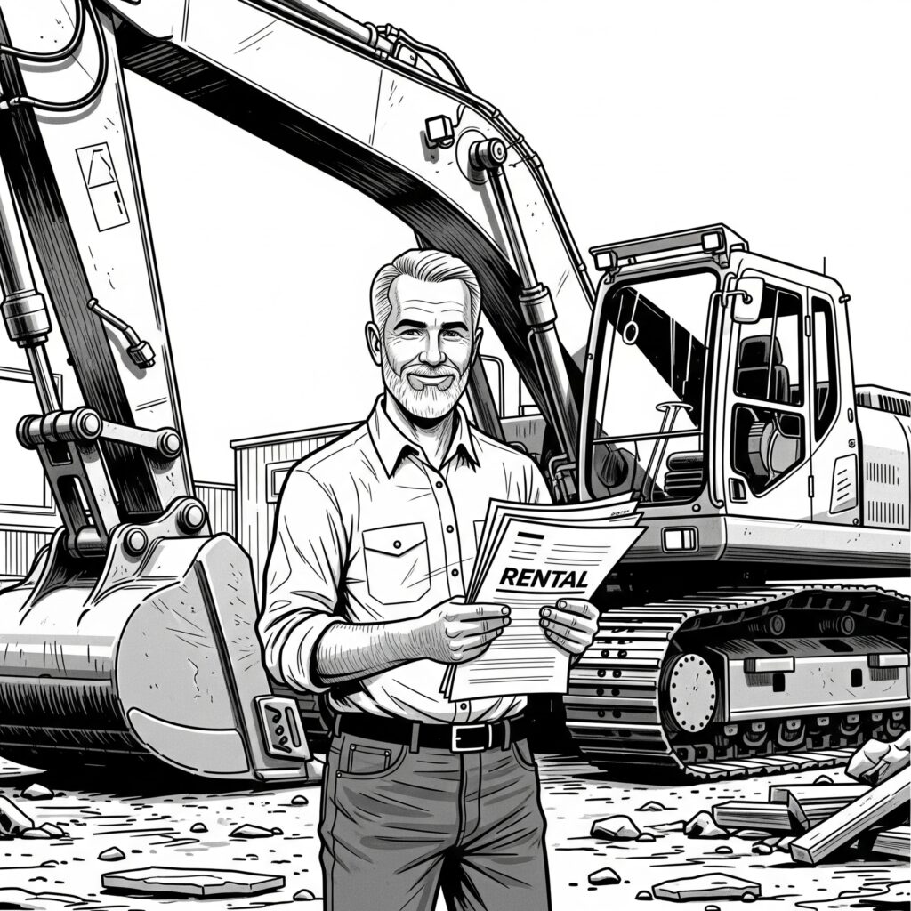 successful rental sale: customer renting equipment
