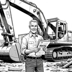successful rental sale: customer renting equipment